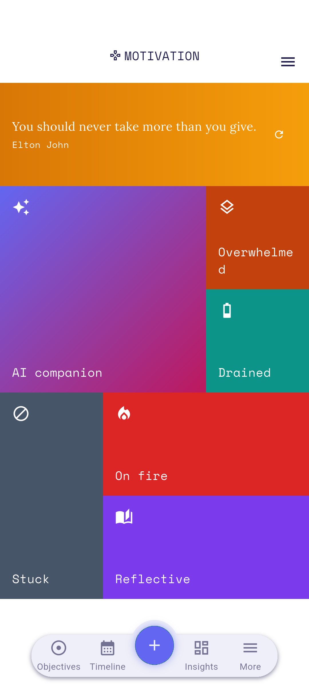 Memos tile on the Motivation screen