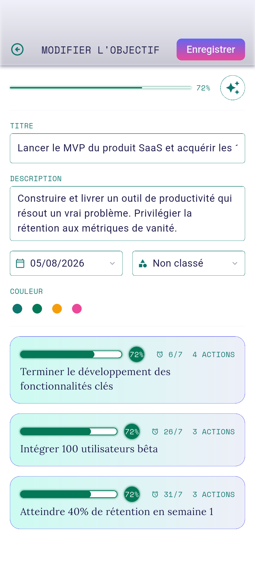 Champ de sélection de catégorie dans l'éditeur