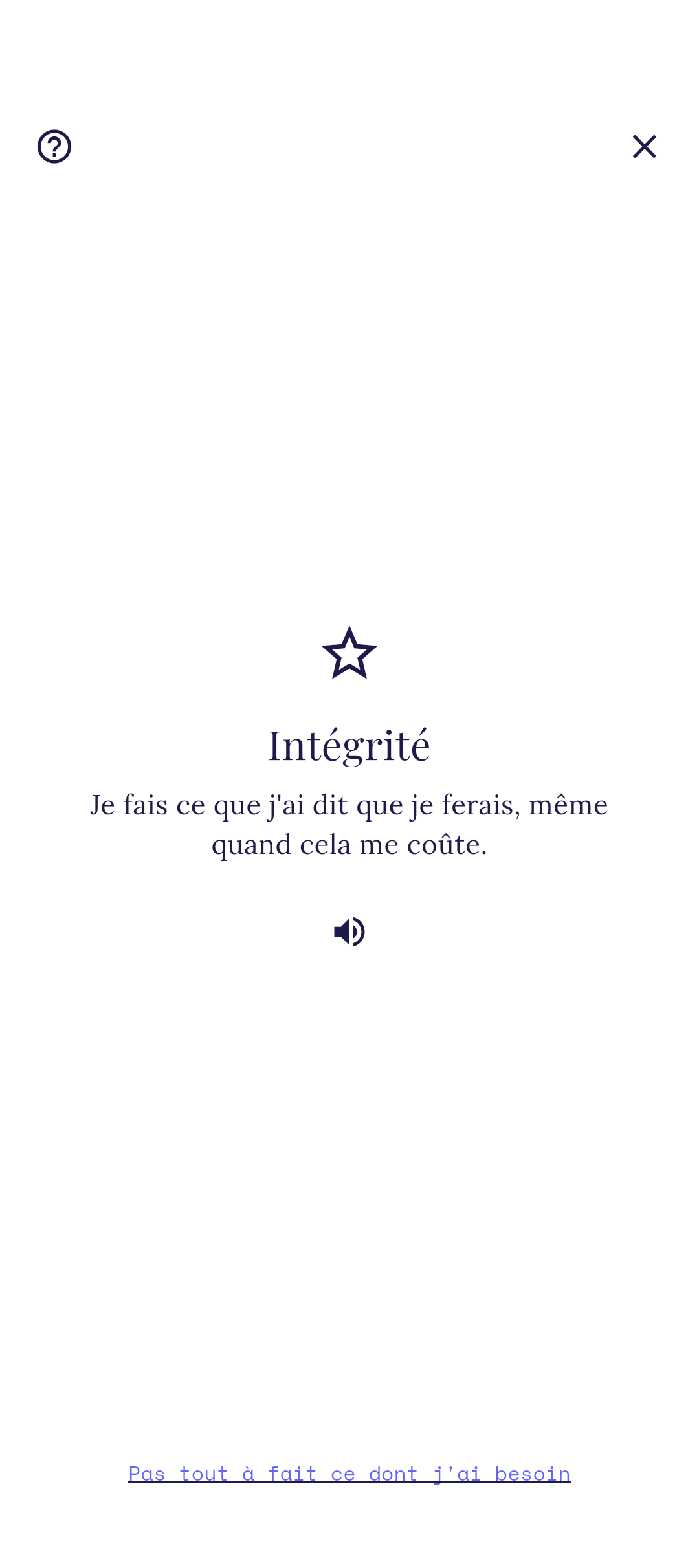 Outil Valeurs fondamentales avec Modifier visible