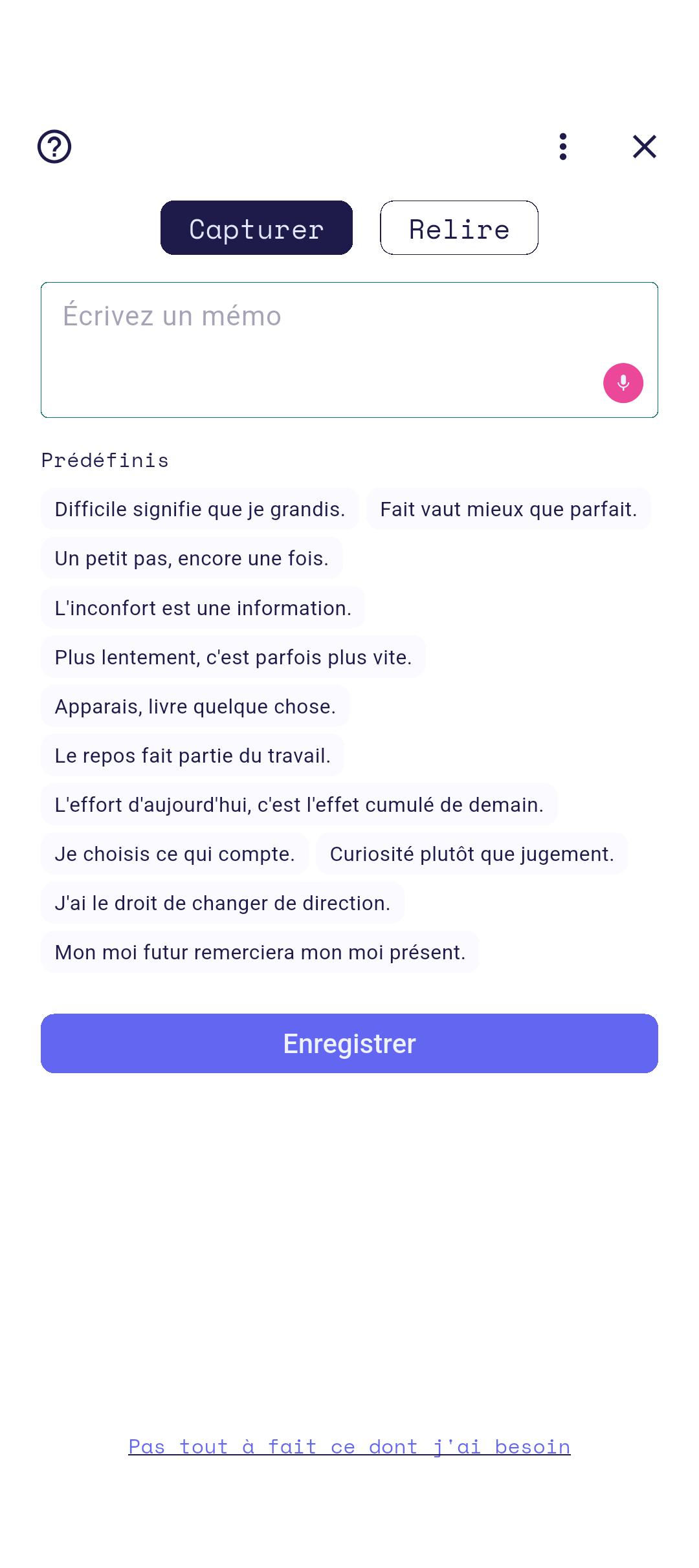 Vue de lecture d'article