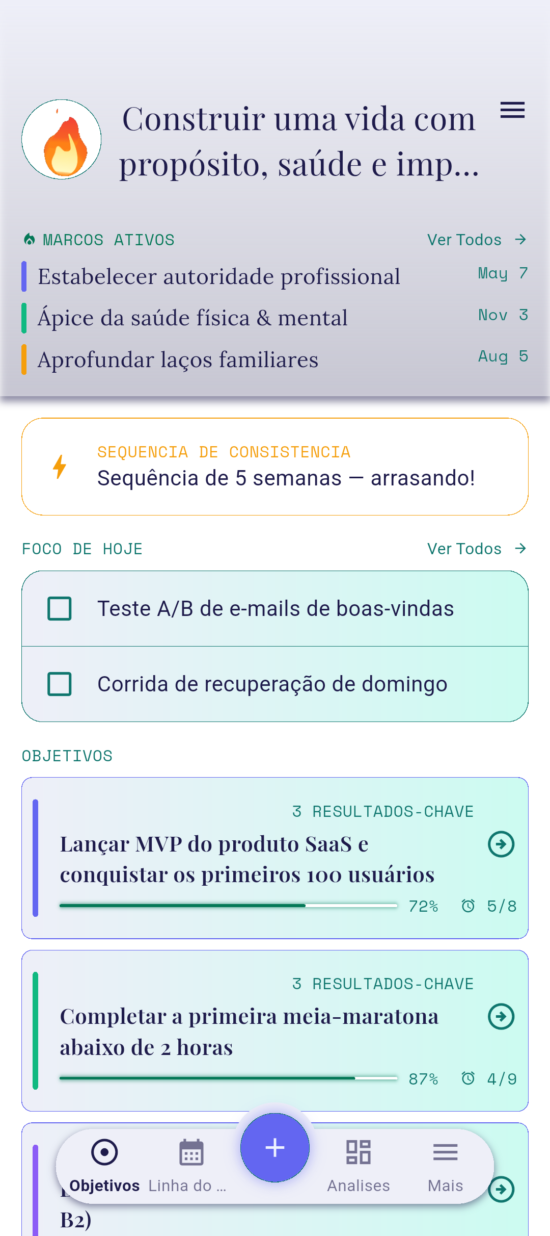 Diálogo de check-in aberto