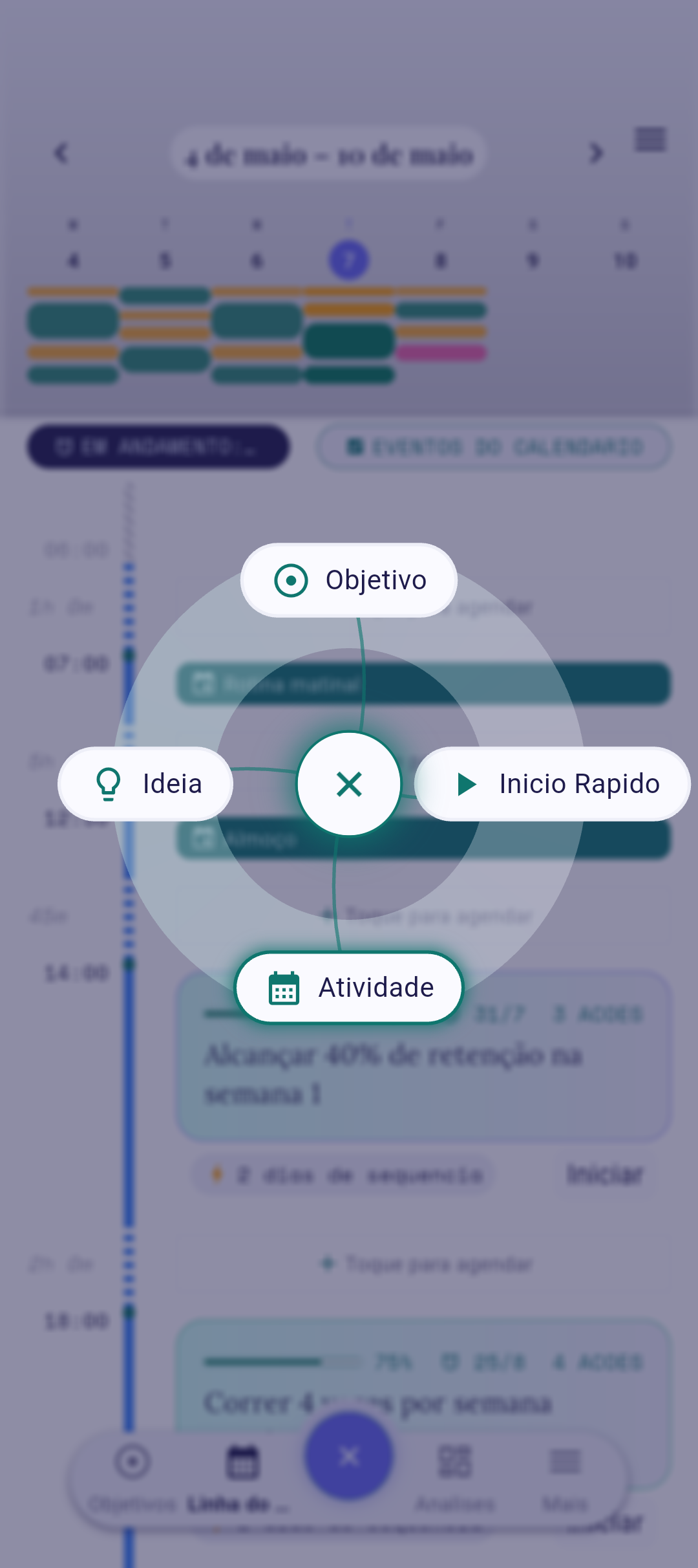 Dial QuickPlus com Início Rápido destacado