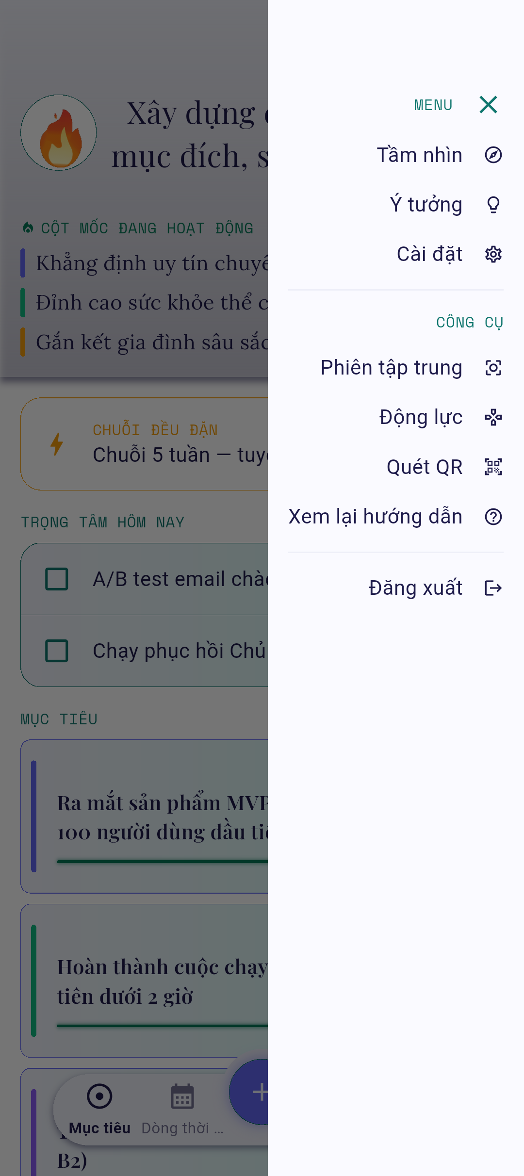 Thanh bên với nút phát lại
